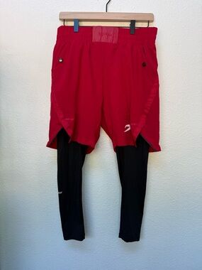 BOXRAW PEP SHORTS (2-IN-1 TRAINING TIGHTS) - RED